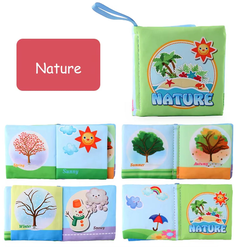 0-12 Months Baby Cloth Book Intelligence Development Soft Learning Cognize Reading Books Early Educational Toys Readings