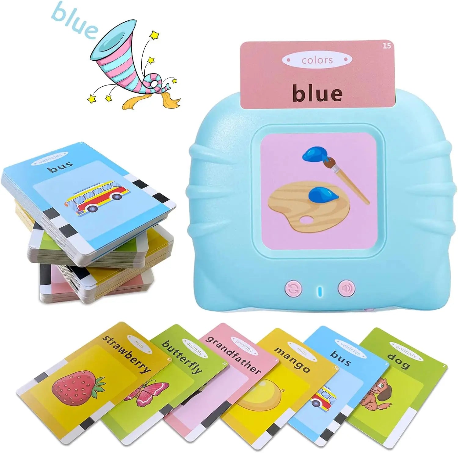 Talking Flashcards for Kids Electronic Early Education Machine Montessori Toy Flash Card Preschool Toddlers Biy Girl Gift Travel