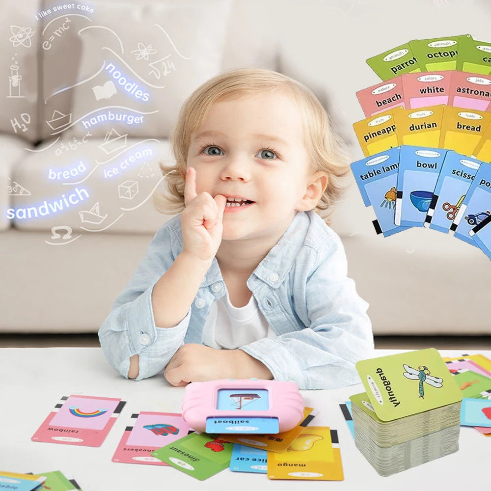 Talking Flashcards for Kids Electronic Early Education Machine Montessori Toy Flash Card Preschool Toddlers Biy Girl Gift Travel