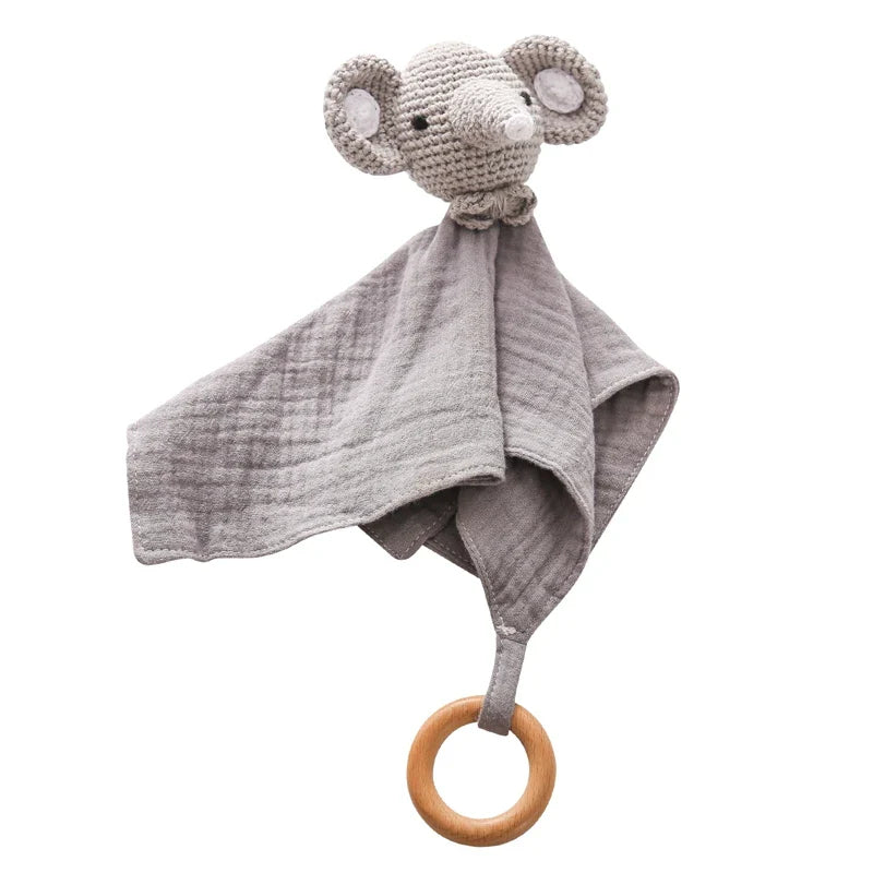 Baby Soothing Towels with Crochet Animal Toys