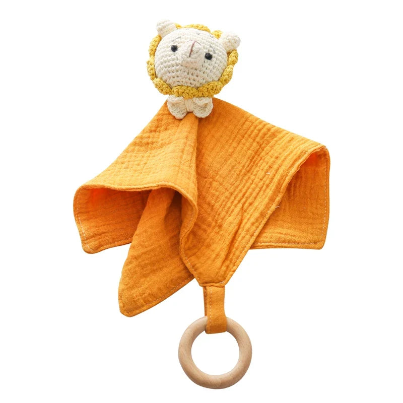 Baby Soothing Towels with Crochet Animal Toys