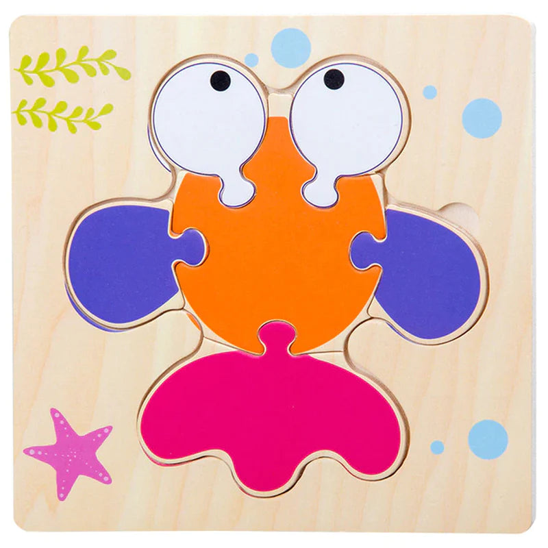 High Quality 3D Wooden Puzzles Educational Cartoon Animals Early Learning Cognition Intelligence Puzzle Game for Children Toys