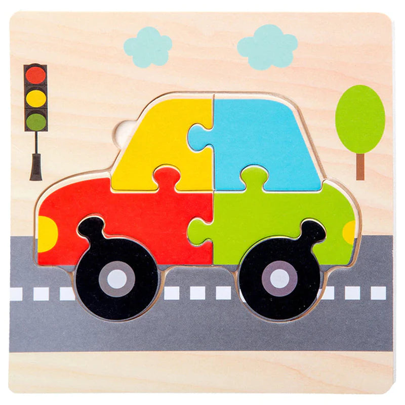 High Quality 3D Wooden Puzzles Educational Cartoon Animals Early Learning Cognition Intelligence Puzzle Game for Children Toys