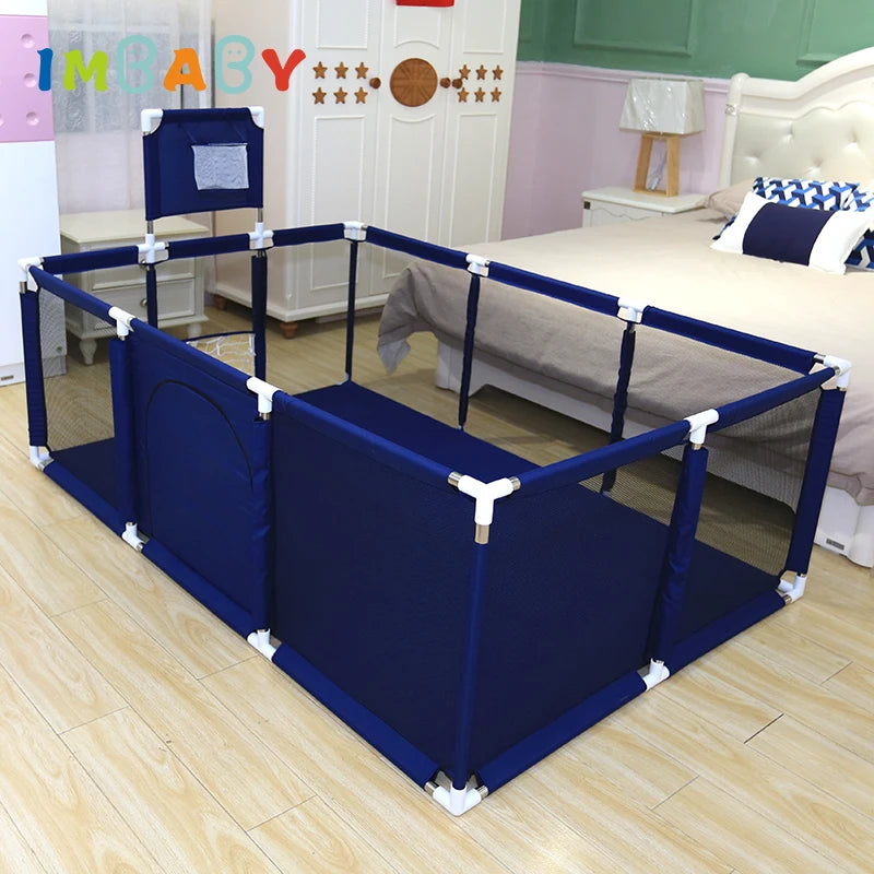 IMBABY Baby Playpen Single Door Baby Playground Basketball Football Baby Activity Fence Ball Pit Playpen for Children Park Balls